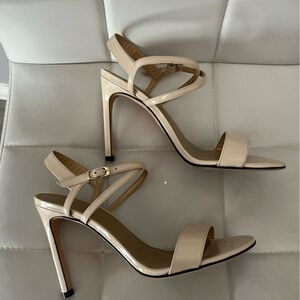 Stuart Weitzman Cream patent leather Sandals Original Saks included!